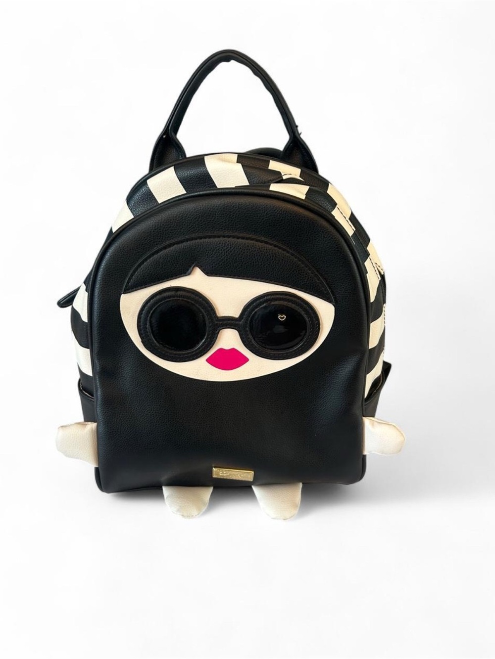 Betsey Johnson faux leather doll face backpack
